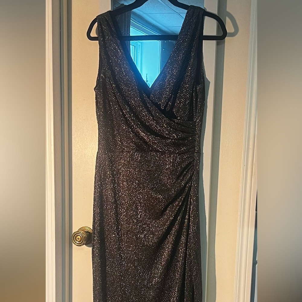 Ralph Lauren Sparkle-Thread Grey Maxi Dress